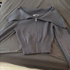 Active USA Off-the-Shoulder Gray Sweater